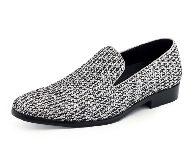 silver dress shoe